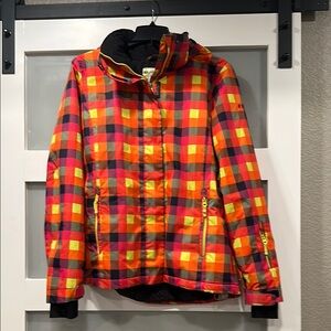 Roxy Multicolor Plaid Ski Jacket